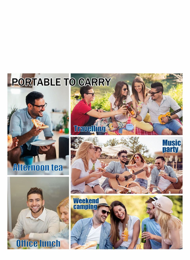 Excefore كوب طقم الأسنان، حافظة واقية مانعة للتسرب بنسبة 100% لنقع أقراص التنظيف، غطاء لولبي ممتاز لكوب طقم الأسنان مع مصفاة ومرآة وحبل، محمول للحمل في الجيب - Image 5