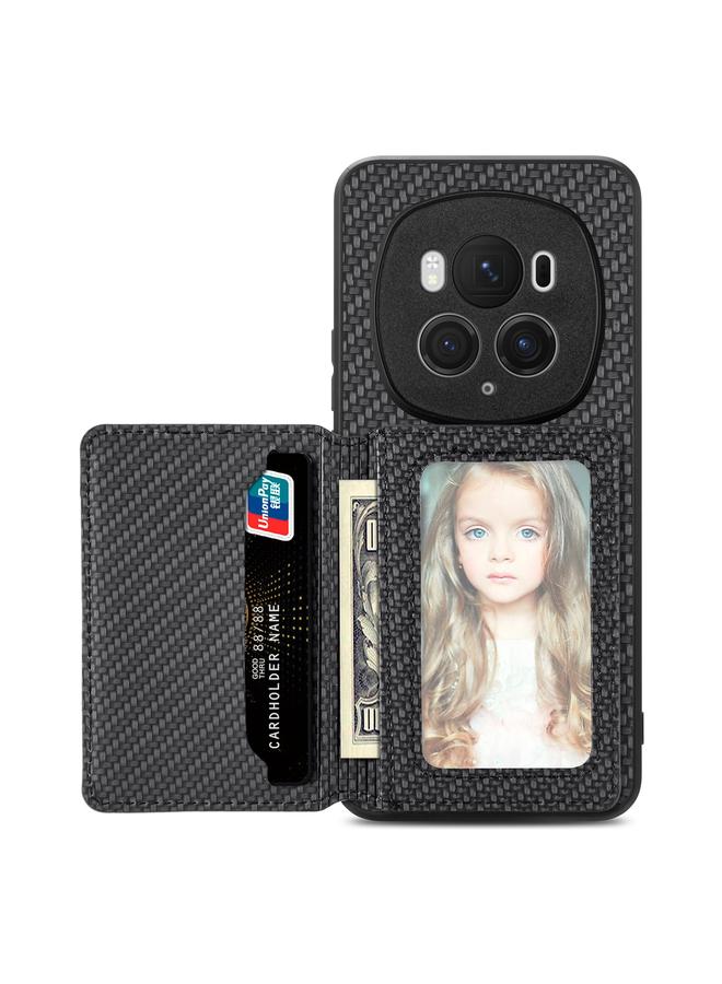 اس-توب جراب هاتف Honor Magic6 Pro من ألياف الكربون مع حقيبة بطاقات مغناطيسية - Image 2