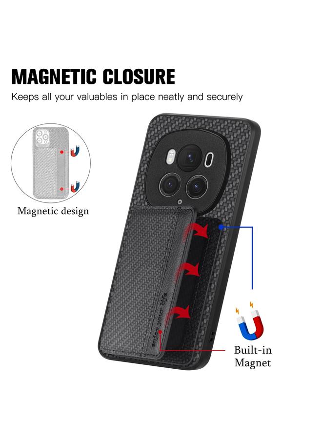 اس-توب جراب هاتف Honor Magic6 Pro من ألياف الكربون مع حقيبة بطاقات مغناطيسية - Image 3