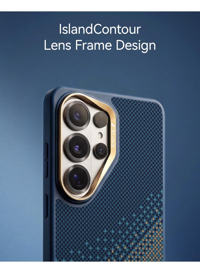 RAPTIC حافظة أراميد دوال لهاتف سامسونج جالكسي S26 ألترا [متوافقة مع MagSafe] ألياف أراميد 1500D [مُختبرة ضد السقوط بمعيار عسكري حتى 13 قدم] غلاف هجين مع ممتص صدمات TPU - زمرّد السكون - Image 4