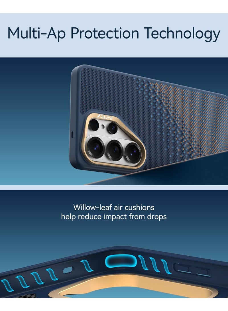 RAPTIC حافظة أراميد دوال لهاتف سامسونج جالكسي S26 ألترا [متوافقة مع MagSafe] ألياف أراميد 1500D [مُختبرة ضد السقوط بمعيار عسكري حتى 13 قدم] غلاف هجين مع ممتص صدمات TPU - زمرّد السكون - Image 5