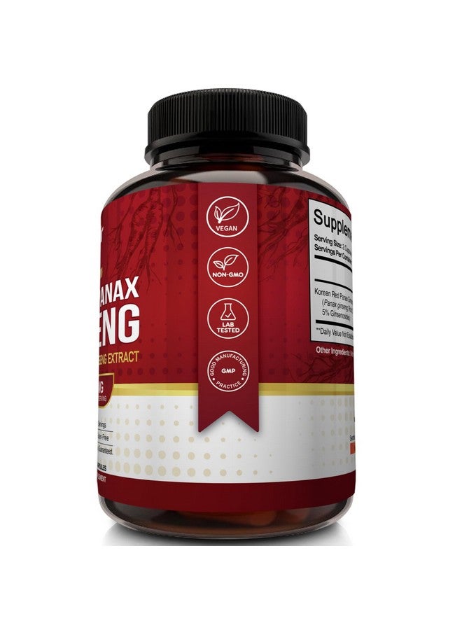 NutriFlair Korean Red Panax Ginseng 1600mg - 120 Vegan Capsules | 5% Ginsenosides | Non-GMO, Gluten-Free | Natural Energy & Focus Support | Made in USA - Image 4