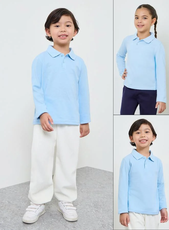 ستايلي Kids Pack of 2 - Cotton Long Sleeves Polo T-Shirt