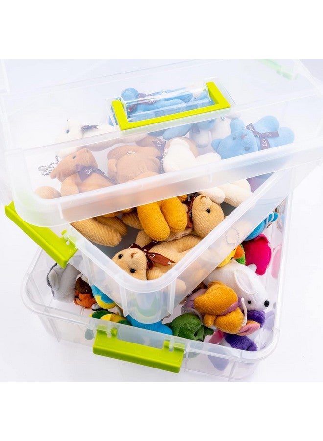 Golden Bird Golden bird plastic boxes for Storage transparent, Space Saving Organiser with Lid Portable & Stackable for Jewelry, Beads, Crochet, Sewing, Scrapbooking DIY Craft (2 tier, Green) - Image 4