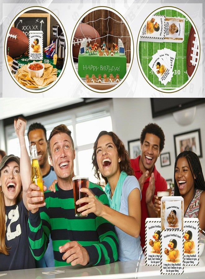 Realspring 25 Pack Mini Resin Football Ducks Figurines with Inspirational Card Positive Box Miniature Sport Duck Statues Emotional Support Football Senior Night Gifts for Coach Birthday Sports Team - Image 4