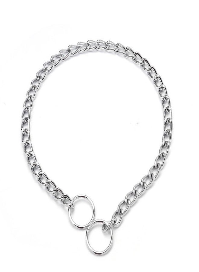 WeimoMonkey Dog Chain Collars, Metal Link Choke Dog Collar Training Heavy Duty Slip Martingale Puppy Collars for XXS XS Small Medium Large Big XL Breed Dogs,Silver L - Image 4
