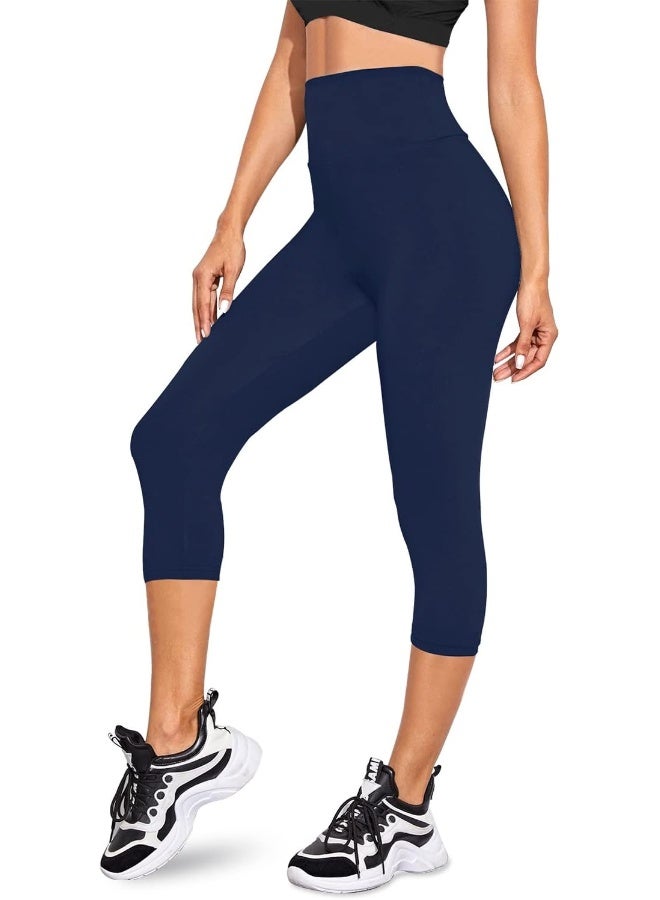 we fleece we fleece 3 Pack Plus Size Capri Leggings for Women -Stretchy X-Large-4X Tummy Control High Waist Spandex Workout Yoga Pants  - Image 1