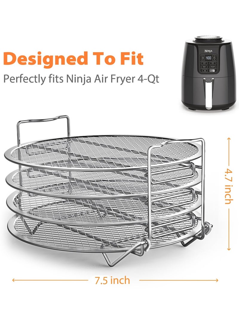 SOLARAE سلة فرن القلي الهوائي، رف مجفف، حامل من الفولاذ المقاوم للصدأ، ملحقات متوافقة مع قلاية نينجا الهوائية 4-Qt - Image 2