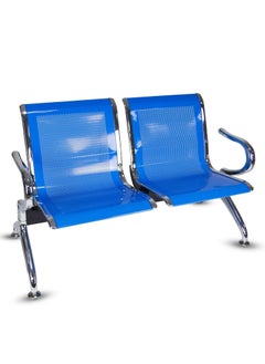 AL WADI FURNITURE Set of 2 Office Guest Reception Chairs 2 Seat Waiting Room Chairs Visitor Chairs with Armrest Steel Reception Bench for Airport Hospital Bank Hall  - Image 2
