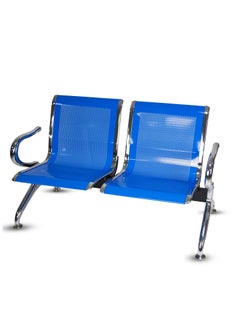 AL WADI FURNITURE Set of 2 Office Guest Reception Chairs 2 Seat Waiting Room Chairs Visitor Chairs with Armrest Steel Reception Bench for Airport Hospital Bank Hall  - Image 3