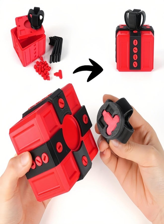 QAONIE Annoying Box Kids Christmas Gift, Funny Gift Box for Money and Card Holder, Really Prank Present. (Green+Red) - Image 3