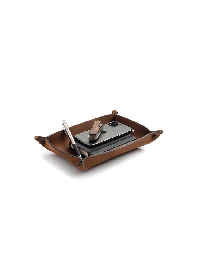 Main Street Forge Leather Valet Tray For Men | Made in the USA | EDC Dump Tray for Keys, Phone, Wallet | Catch All Key Tray - Image 1