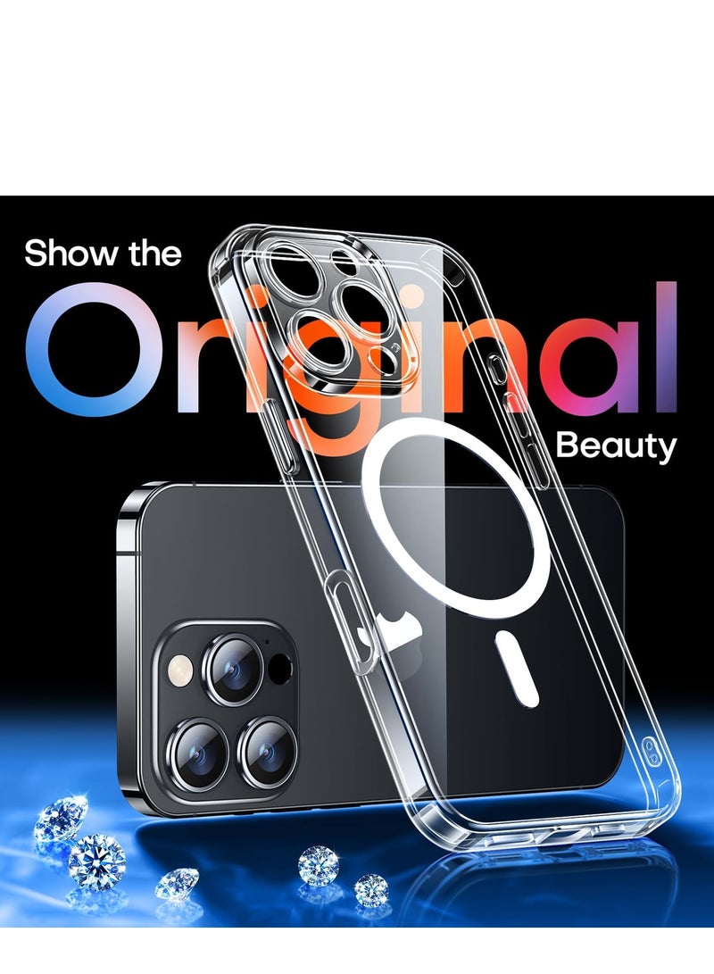 2 PCS Magnetic compatible iPhone 16 Pro phone case, upgraded [full camera protection] [Magsafe compatible] [semi transparent matte] shock resistant protection phone case cover 6.3 inches -transparent, black - Image 5