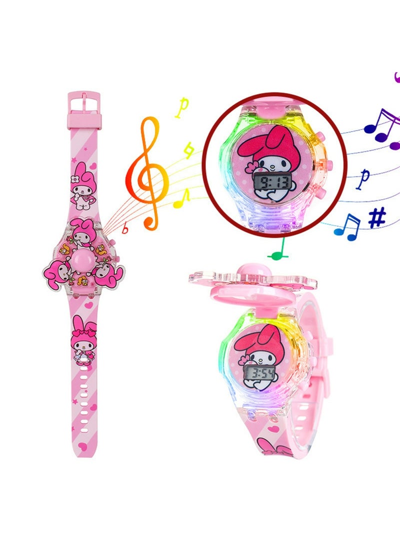 PULUZ 3 Pcs Cartoon Children's Watch, Children's Watch Toy with Light Effect, Kids Electronic Watch with Music, Flip-top Cartoon Watch for Kids - Image 3