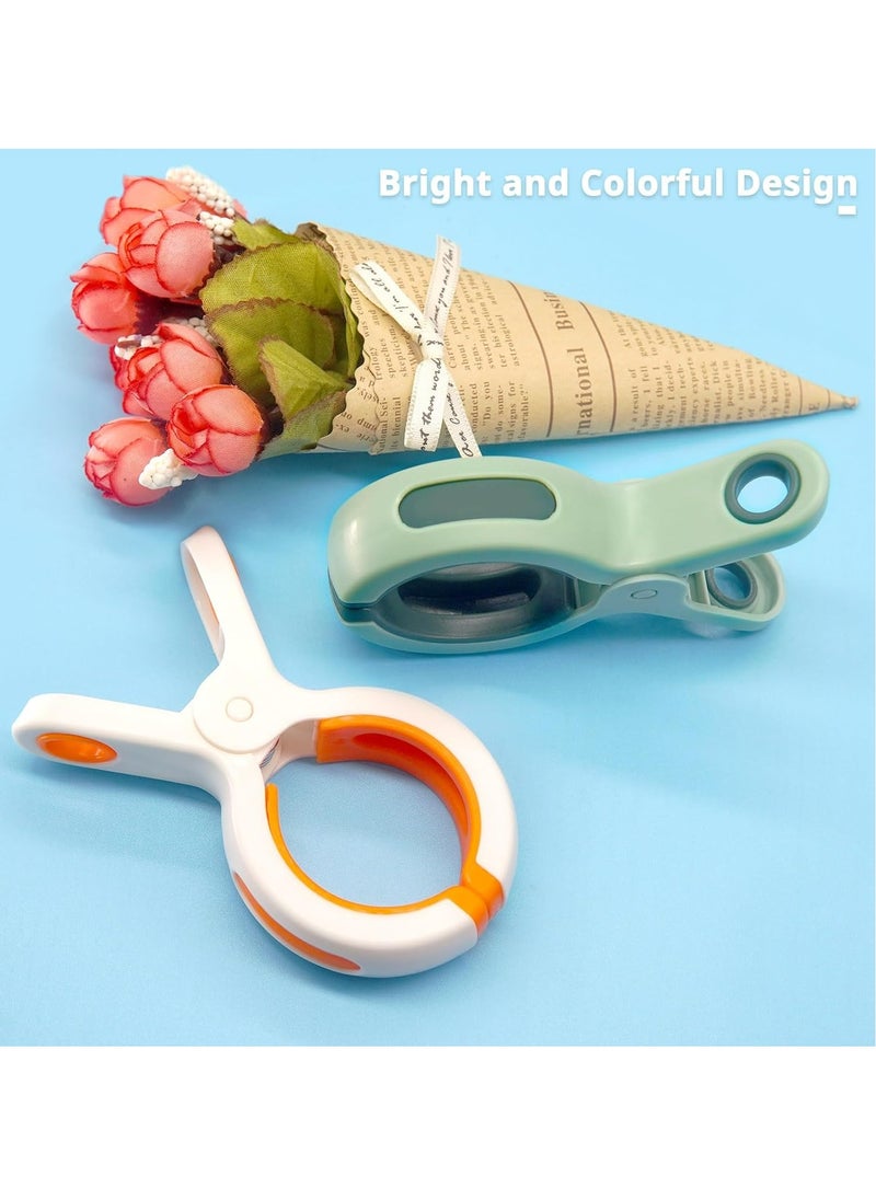 Oasisgalore - 10-Pack Beach Towel Clips for Beach Chairs: Large Strong Clothes Clips,(White+Green). - Image 1