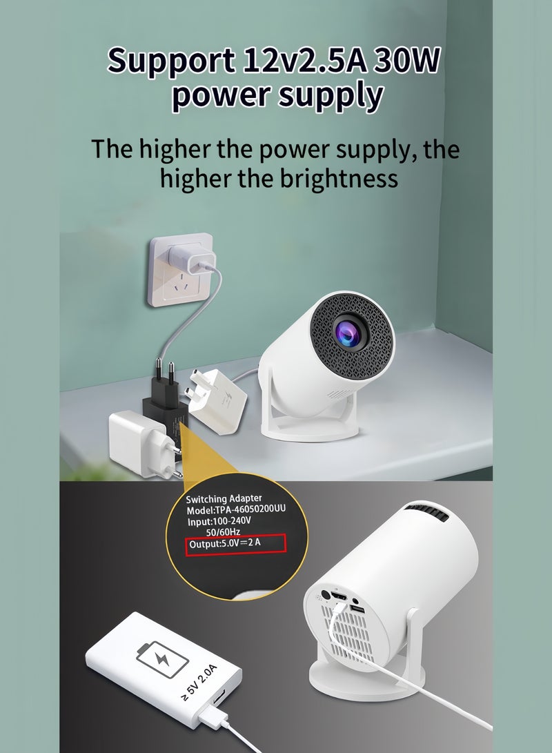 Mini Projector with Bluetooth, Support 4K 1080P Smart Projector with 150 ANSI 8000LM, 150 Inch Screen, Auto Horizontal Keystone Correction  - Image 4