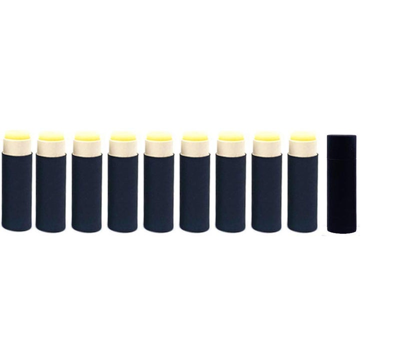 Healthcom 10 Pcs 1 Oz Paperboard Lip Balm Tubes Cardboard Krafts Paper Lipstick Tube Empty Lip Gloss Container Refillable Paper Round Solid Perfume Tube Chapstick Tube DIY Cosmetic Deodorant Black - Image 2