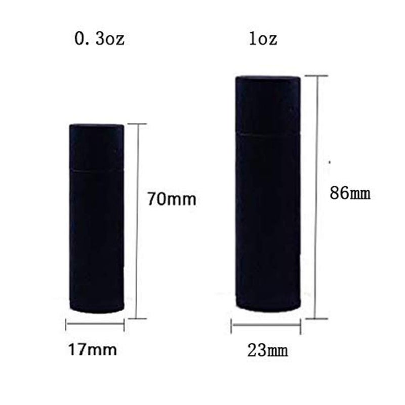 Healthcom 10 Pcs 1 Oz Paperboard Lip Balm Tubes Cardboard Krafts Paper Lipstick Tube Empty Lip Gloss Container Refillable Paper Round Solid Perfume Tube Chapstick Tube DIY Cosmetic Deodorant Black - Image 1
