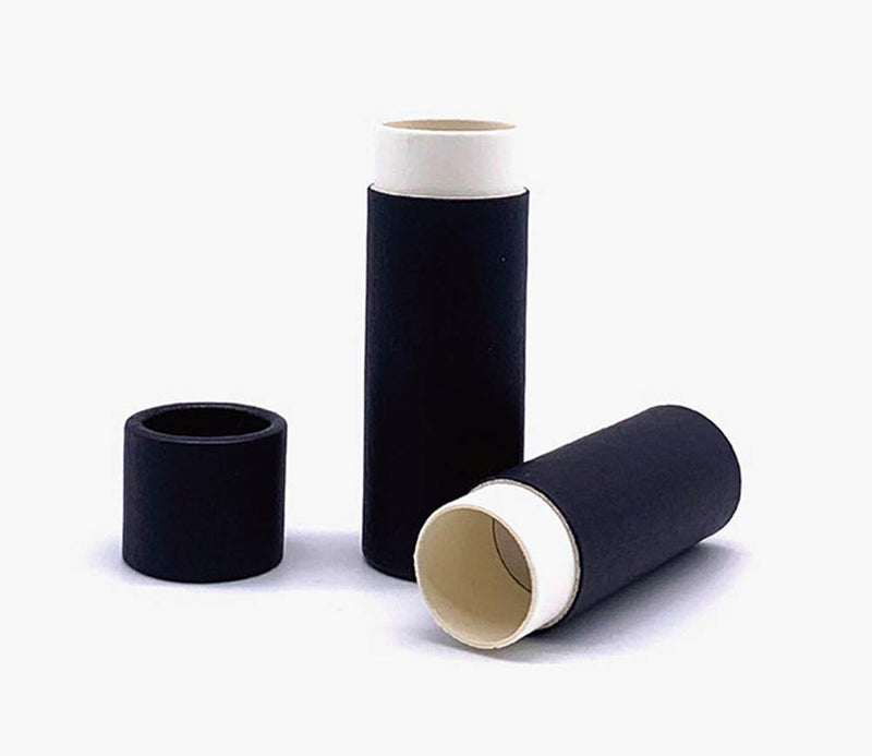 Healthcom 10 Pcs 1 Oz Paperboard Lip Balm Tubes Cardboard Krafts Paper Lipstick Tube Empty Lip Gloss Container Refillable Paper Round Solid Perfume Tube Chapstick Tube DIY Cosmetic Deodorant Black - Image 4
