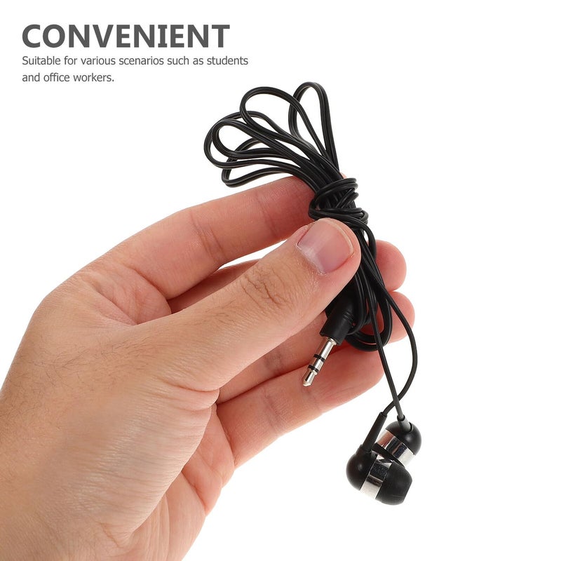 50pcs Black Wired Earbuds with Microphone Bulk In Ear Headphones for Students School Travel - Image 4