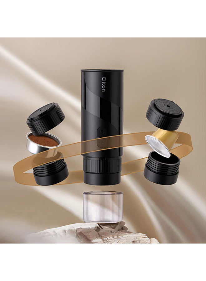 Cliton Portable Coffee Machine, Car-mounted Wireless Capsule Handheld Italian Espresso Semi-automatic Coffee Maker For Home, Outdoor Camping Use - Image 2