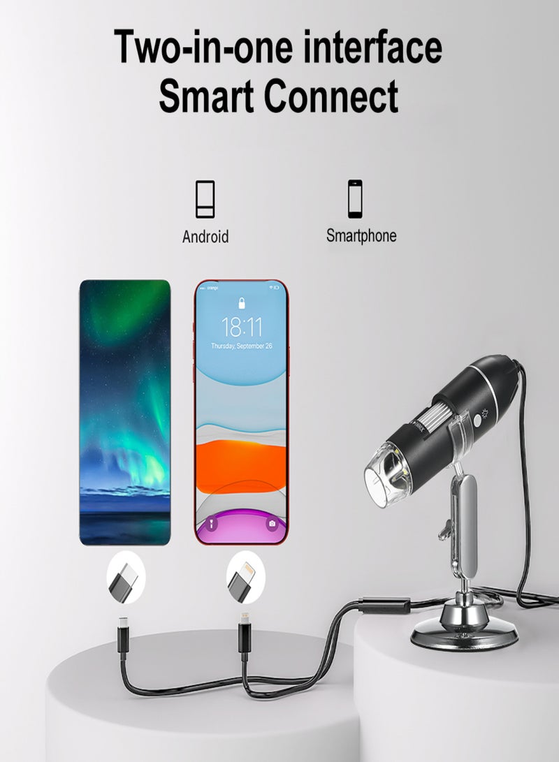 Generic 321P 1000X for IOS and Android 2 in 1 HD Digital Microscope Hand-Held Portable Microscope New 2 Million Digital Microscope with Metal Stand - Image 4