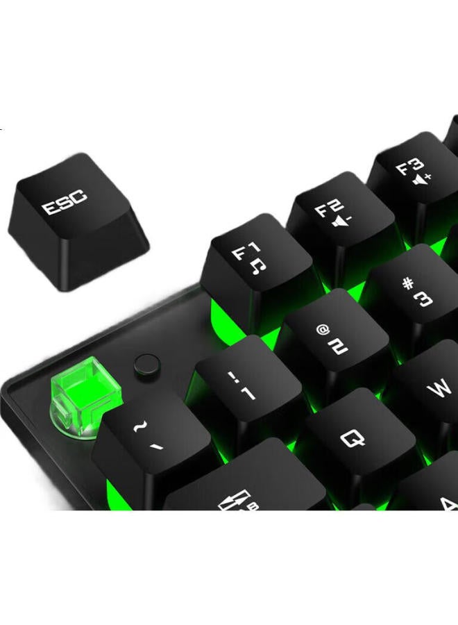 Gesobyte G108X Mechanical Feel Keyboard And Mouse Combo Wired Keyboard And Mouse Set Gaming Office Computer Keyboard Chicken Eating Combo Metal Panel Black - Image 3