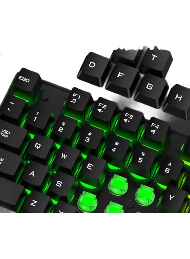 Gesobyte G108X Mechanical Feel Keyboard And Mouse Combo Wired Keyboard And Mouse Set Gaming Office Computer Keyboard Chicken Eating Combo Metal Panel Black - Image 2