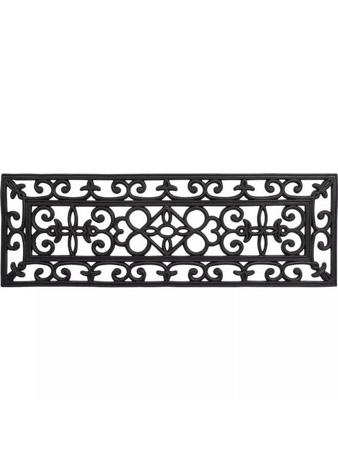LUANCE Elsa Scrollwork Design Rectangular Anti-Slip Door Mat Black 25 x 75 cm 1442995 - Image 1