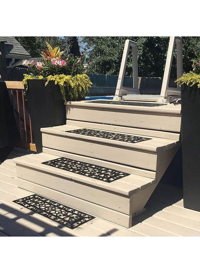 LUANCE Elsa Scrollwork Design Rectangular Anti-Slip Door Mat Black 25 x 75 cm 1442995 - Image 5