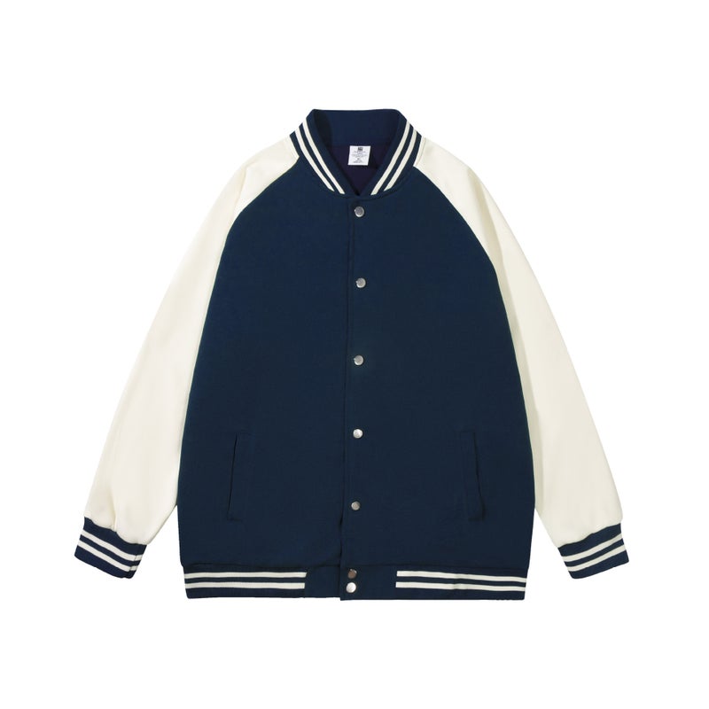 Unisex Baseball Jacket Casual Custom Logo Blue 