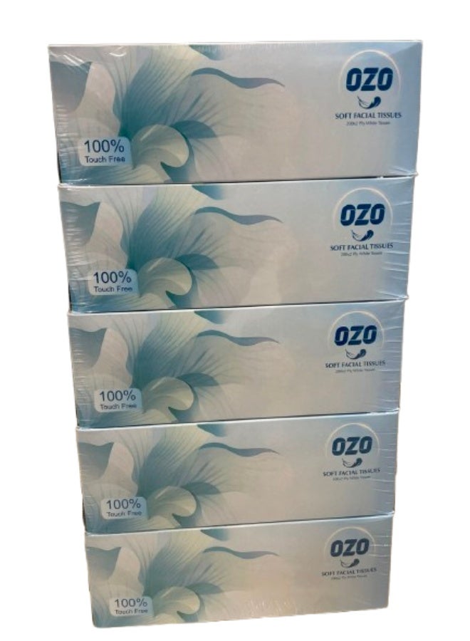 أوزو مناديل وجه فاخرة من OZO – 200 منديل × طبقتان | عبوة من 5 - Image 2