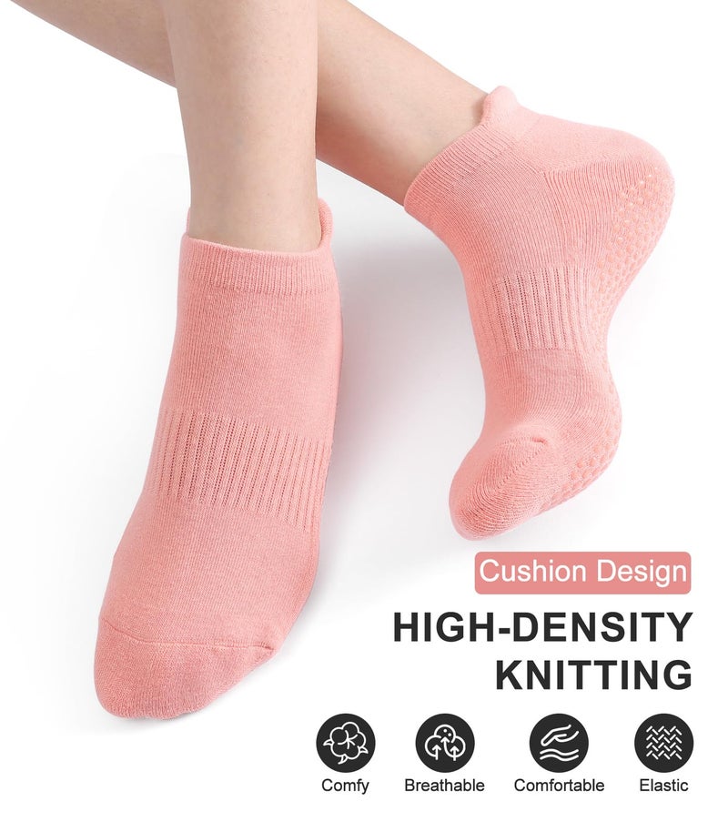 Breslatte Grip Socks Pilates Hospital Socks with Grips for Women Gripper Non Slip Womens No Slip 3pairs blackpinkgrey - Image 3
