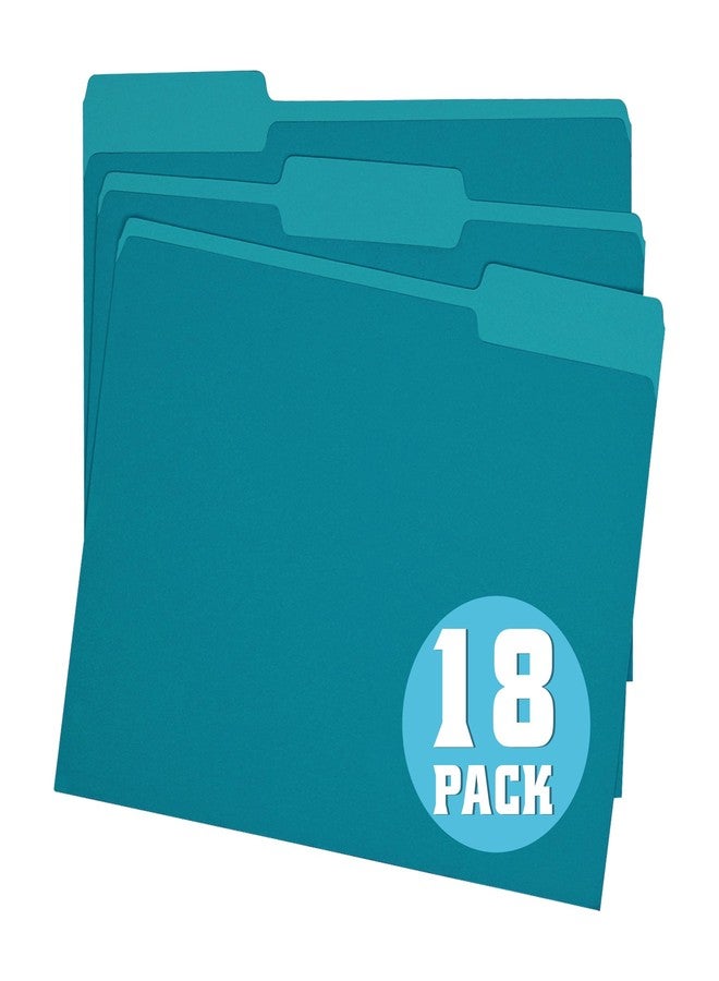 pmybupo File Folders Letter Size,18 Pack Sapphire Blue Folders 8.5 x 11 1/3-Cut Tabs,Colored File Folders Office Home School for Documents Files Paper - Image 1