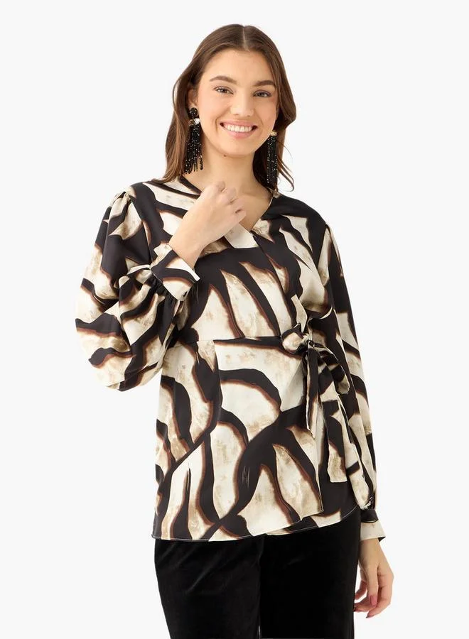 ايكونيك Iconic Wrap Top with Print