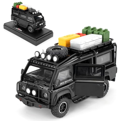 FEXXA 1/32 Compatible for Land Rover Van Model Car, Pull Back Diecast Collectible Car Toy with Sounds＆Lights for Kids Boys Girls and Adults, Gift (BLACK1) - Image 1