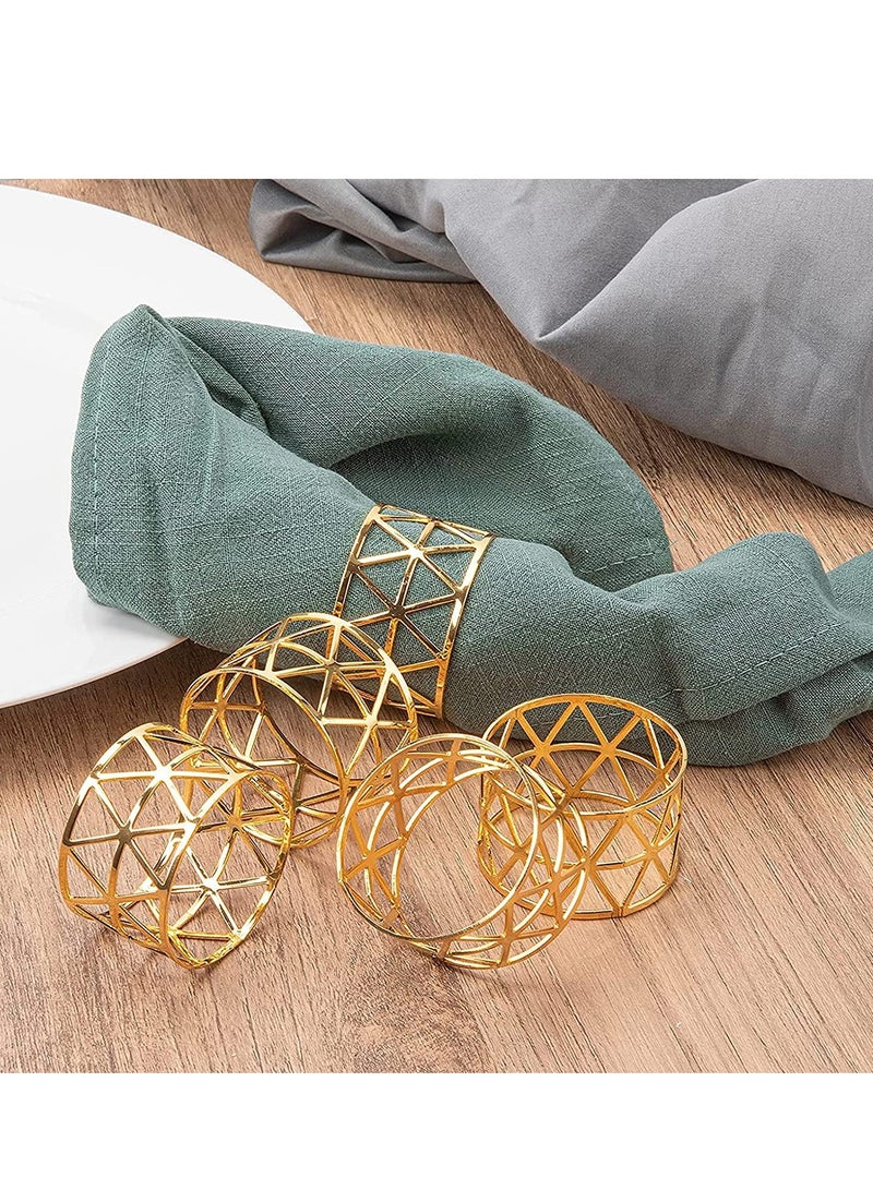 SOLARAE Gold Napkin Rings Holders Set of 12 Dining Birthday Dinner Holiday Party Table Setting Decoration Wedding - Image 2