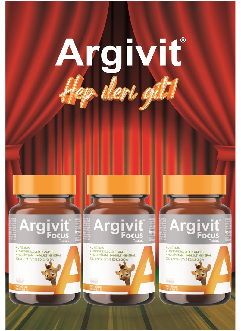Argivit 3 Piece Argivit Focus Multivitamin to Increase Height and Concentration in Adults 30 Tablets  - Image 3