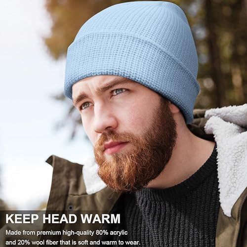 NORTHWIND Winter Cap for Men, Winter Cap for Women, Beanie Cap for Man, Woolen Cap for Men, Woolen Cap for Women, Beanie Cap for Woman, Winter wear (Sky Blue) - Image 2