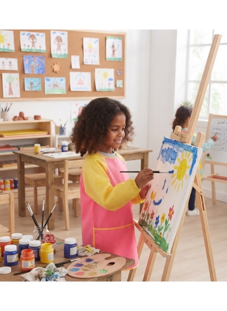 A multi-purpose apron for girls—ideal for coloring, drawing, and more. Made from waterproof material available in various colors. Size: L. - Image 2