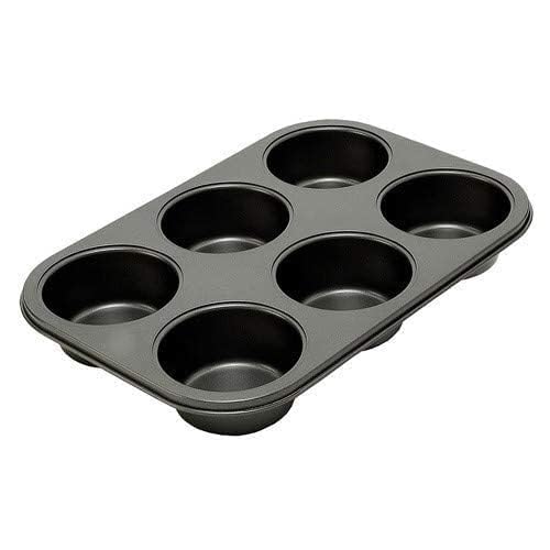 XIBO 6 Cups Cake Mold for 6 Muffins Bakeware Tray Baking in Microwave Oven Cavity Grid Mold for Deserts Pastries and Cookies Carbon Cups Cake MoldPack of 1pcs - Image 1