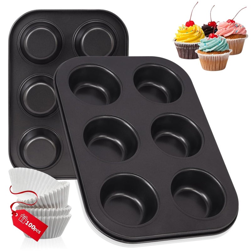 XIBO 6 Cups Cake Mold for 6 Muffins Bakeware Tray Baking in Microwave Oven Cavity Grid Mold for Deserts Pastries and Cookies Carbon Cups Cake MoldPack of 1pcs - Image 3