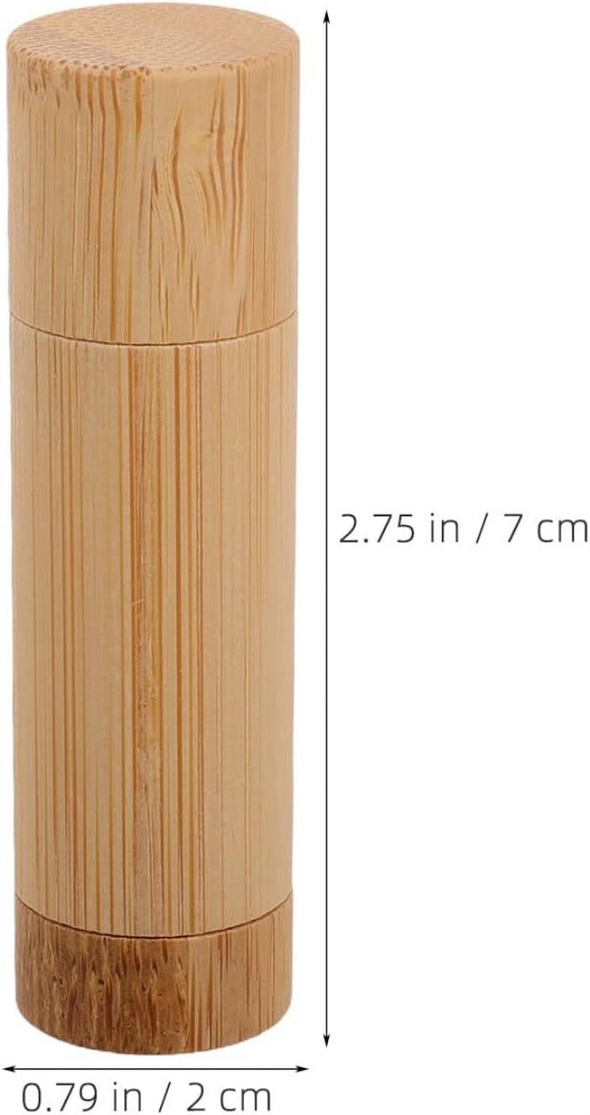 5pcs Lipstick Container Tube: 5g/0.18oz Bamboo Lip Balm Tubes for Homemade - Mini Cosmetic Rotateble Bottles - Empty Lipstick Case for Women Girls Makeup - Image 2
