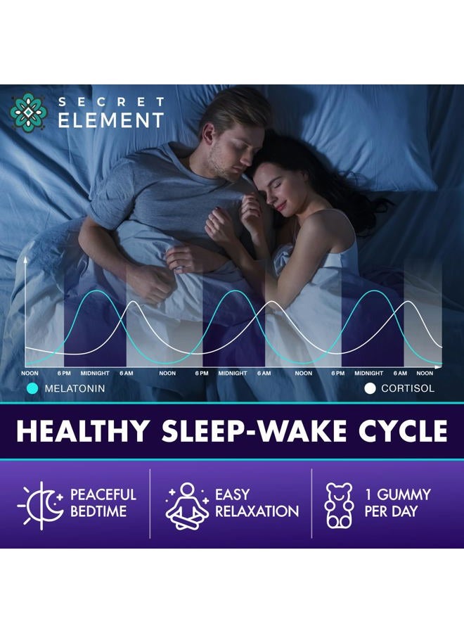 SECRET ELEMENT Magnesium Glycinate 500MG Gummies, High Absorption Supplement with Ashwagandha, Beet Root, Vitamin B6, Turmeric & Zinc, Sugar-Free, Vegan, Chews for Men & Women, 60 Gummies, Cherry Flavor - Image 3