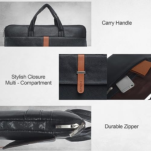 Probus Canvas Messenger Laptop Sleeve Case Cover Bag for Men/Women Black| 15.6" - Image 5
