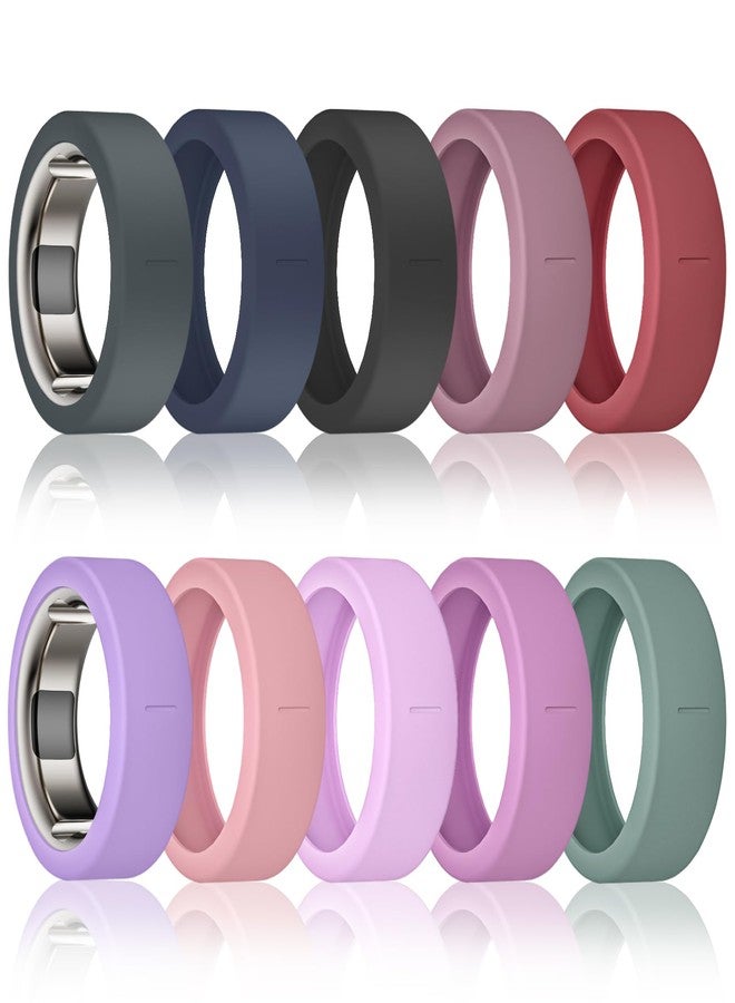 BandSmith Silicone Ring Cover Compatible with Oura Ring Protector, Elastic Case for Oura Ring Gen 4/3 Working Out - Patent Protected (Midnight Garden-10P, M for 11/12/13) - Image 1