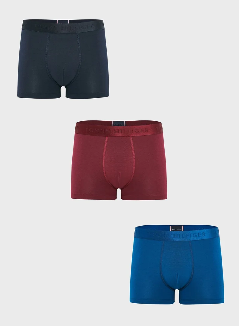 TOMMY HILFIGER 3 Pack Logo Band Trunks