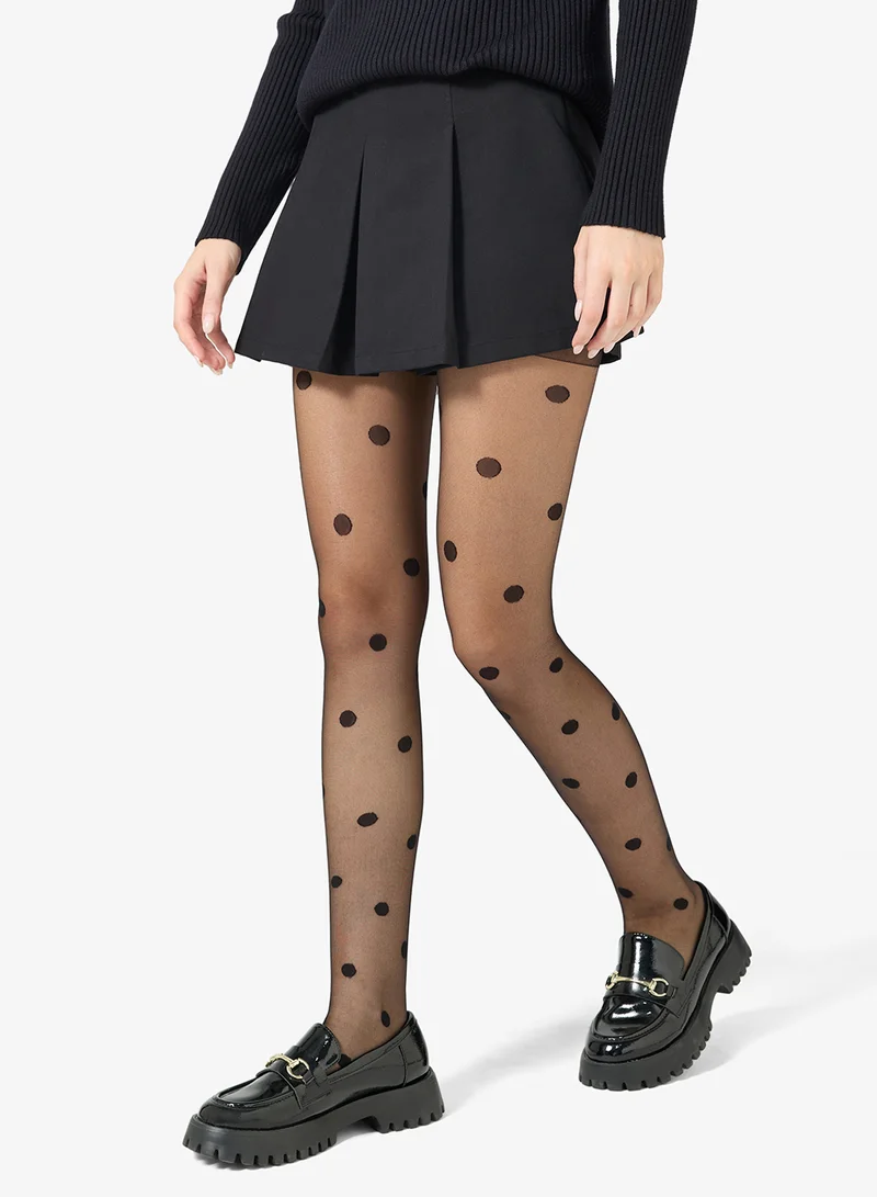 Ginger 10D Polka Dot Sheer Stockings