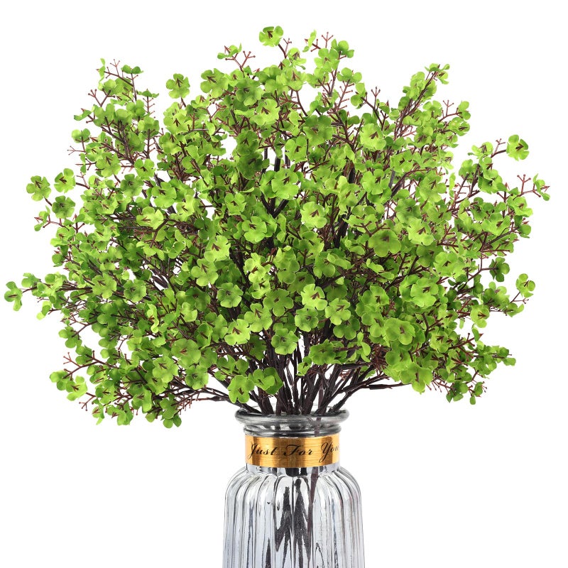 HIAGROW Babys Breath Artificial Flowers, 8 Bundles Green Real Touch Fake Flowers Silk Flowers Bulk for Vase Home Office Wedding Spring Indoor Outdoor Centerpiece Table Party Decorations - Image 1