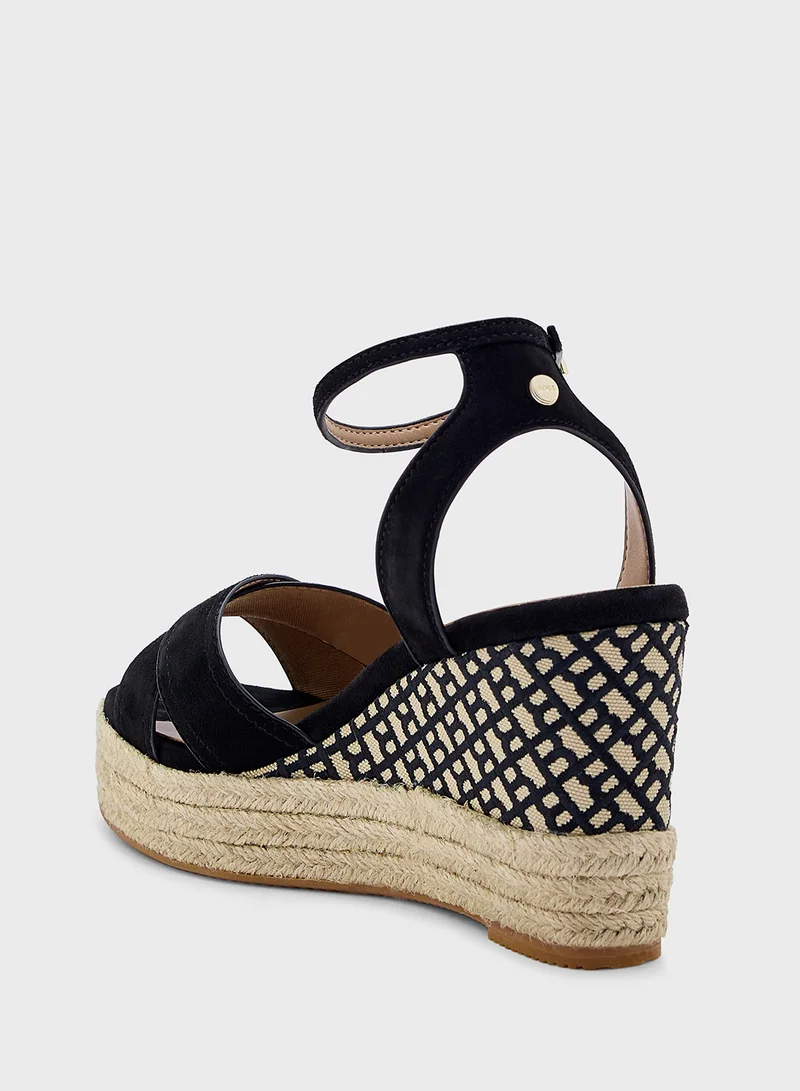 BOSS Ankle Strap Wedge Sandals
